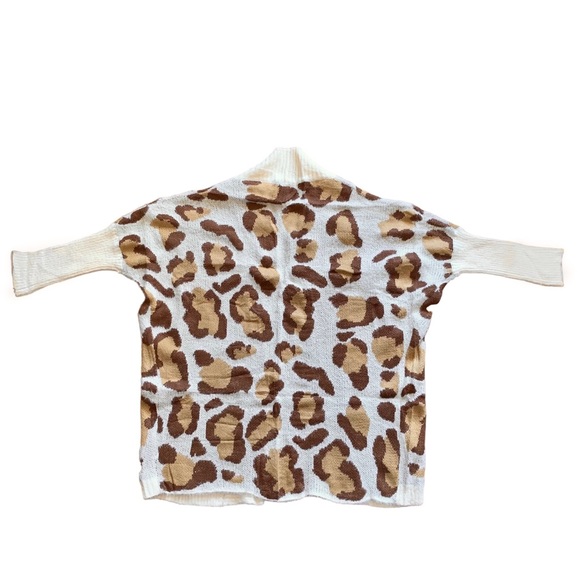 NEW Cozy Leopard Print Fuzzy Open Front Knit Cardigan - Picture 4 of 13
